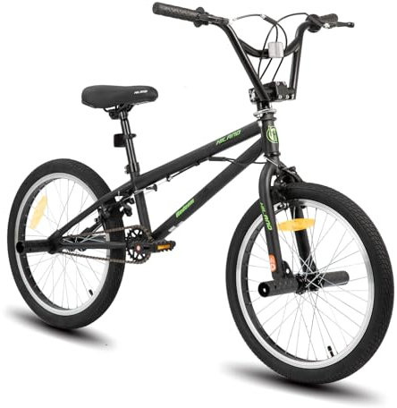 Hiland 20 Zoll BMX, 360° Rotor-System, Freestyle, 4 Stahl Pegs, Kettenschutz, Freilauf Schwarz
