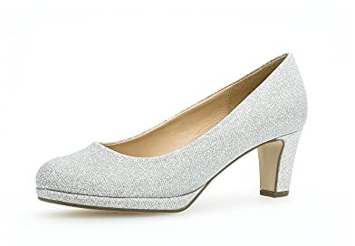Gabor Damen Klassische Pumps, Frauen Absatzschuhe,stöckelschuhe,Businessschuhe,büro,Office,elegant,high Heels,Heels,Silber,37 EU / 4 UK