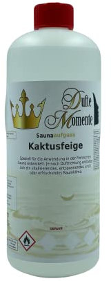 Sauna Aufguss Konzentrat Kaktusfeige - 1 Liter in HDPE-Flasche mit Tropfverschluss und Kindersicherung