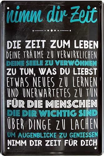 schilderkreis24 – Inspirierende Sprüche für Alltag, Motivation und Lebensweisheit – Wanddeko & Geschenkideen 20x30cm (Nimm dir Zeit)