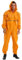 Runhomal Herren Regenanzug Wasserdichte Jumpsuit Langarm Regenoverall Regenkombi Reflektierende Regenmantel Overall mit Kapuze Reißverschluss Raincoat Gelb XL