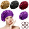 4er set Seidenhaube zum Schlafen Schlafhaube Atmungsaktive Satin Haarhaube mit Haargummis, Verstellbare Schlafhaube Seide Kopfbedeckung für Lockiges Haar, Sleep Cap Satin Bonnet für Damen