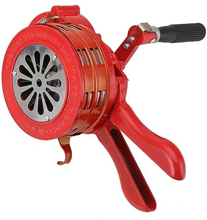 SUDEG 110dB Handsirene Tragbarer Handkurbel Sirenen Aluminiumgehäuse Sirene ,Tragbarer Handkurbel-Alarm Einklappbar Alarmsirene Manuell Betriebenes Sirenen für Feueralarm den Heim,Rot