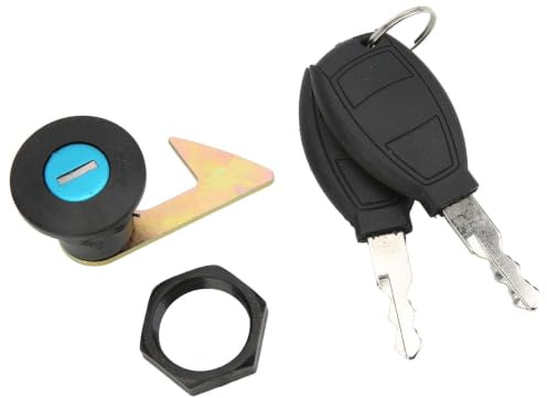 Headerbs Serrure de Coffre Arrière de Moto, Serrure de Queue de Montage de Scooter Aluminium Plastique Universel pour Coffre de Rangement de Motos électriques (Un long crochet)