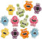 Kaffeehaus Diamant - essbare Zuckerdekoration Halloween - 12 bunte Halloween Monster aus Zucker - Streudeko für Muffins, Torten, Kuchen und Cupcakes - gruselige Aufleger