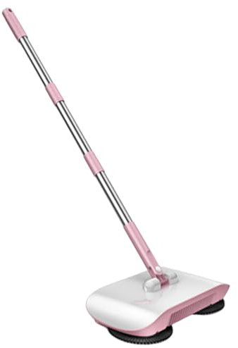Obelunrp Carpet Cleaner Brush, 2 in 1 Manual Vacuum Sweeper, 180 Degree Rotating Sweeping Mop, Hand Push Sweeper, Home Cleaning Tool for Cleaning Pet Hair, Loose Debris, Lint (Pink)