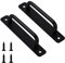 HoaaiGo 2 Piezas Tiradores de Puerta de Granero, Manija de Puerta de Sólido Corredera con Tornillos, Manetas Puertas de Aleación de Aluminio Interior con Placa Trasera (Negro)