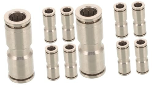 SOLUSTRE 10 Stk Trachealer Schnellanschluss Crimpverbinder Schlauch Adapter Quetschfittings aus Metall Crimpanschluss durch Direkte Kordelzug Zubehör Luftanschluss Kupfer