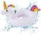 Anello da nuoto per bambini, con unicorno, galleggiante, galleggiante gonfiabile, giocattolo per piscina, materiale PVC, adatto per bambini e bambine dai 3 mesi ai 36 mesi (A)