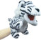 lilizzhoumax Handpuppe Tiger Kuscheltier Simuliertes Tier Tiger Handpuppe aus Plüsch Kawaii Niedliches Rollenspiel interaktives Früherziehungsspielzeug für Kinder Geschenk für Kinder Zoo Tiere