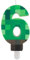 Yiran Numbe 6th Birthday Numbe Candles, Video Game Green Number 6 Candles,Cartoon Gaming Birthday Candle for Boys Girls Theme Party Supplies Decorations