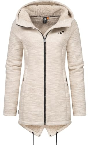 Ragwear Damen weiche Strickjacke Übergangsjacke mit Teddy-fleece Wingi Melange YOUMODO Taupe Gr. XL