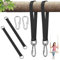 2 Pezzi Cinghie Amaca 50 cm × 25 mm, Fissaggio per Altalena, Kit di Cinghie per Appendere con 2 Moschettoni e Anelli a D, Cinghie per Amaca all'Aperto, Set di Swing Hanging per Giardino, Campeggio
