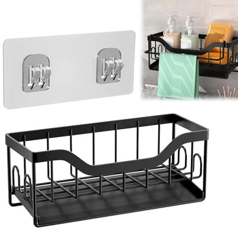 JLNGTHONG Organizador de Fregadero, Soporte para Esponja de Cocina, Fregadero con Bandeja de desagüe autodrenante, con toallero extraíble y Caja de Almacenamiento para cepillos de Cocina