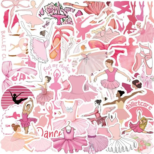 Das Ballett Aufkleber Ballet Sticker Set 50 Stücke Niedlich Deko für Auto Laptop Skateboard Fahrrad Moped Motorrad Fahrrad Computer,Geeignet für Erwachsene Kinde