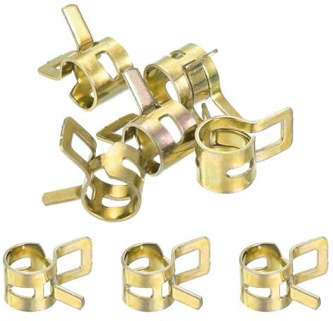 sourcing map ID 7mm 1/4inch Fuel Line Hose Clips, Pipe Clamps,Spring Hose Clamp,Low Pressure Air Clamp, Water Pipe Air Tube Vacuum Hose Clamp Fastener,Pack of 5