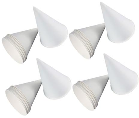 Amosfun Recipientes Para Helados En Forma De Cono 200 Vasos De Papel Ideales Para Postres Yogur y Más