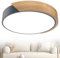 YRHome Deckenlampe Holz LED Deckenleuchte Holz Moderne Deckenlampen Rund Lampen Flach Wohnzimmerlampe Schlafzimmerlampe Lampe Holz für Flur Küche Lounge Balkon - Grauer Rahmen - 48W Kaltweiß