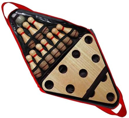 Luwecf Shuffleboard Bowling Pin Set, Holz Bowling Set für Familien Geburtstagsgeschenke