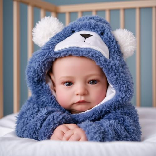 BABESIDE Reborn-Babypuppe Aiden 20 Zoll Lebensechter Junge Realistisches Neugeborenes Wie Echte Babys Puppen Weicher Stoffkörper Offene Augen Sammler-Therapiegeschenk