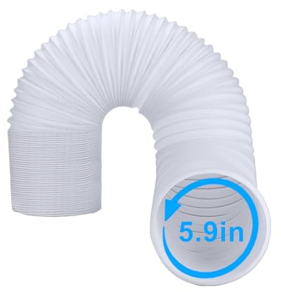 Tubo di scarico per condizionatore d'aria in senso antiorario da 15,9 cm, lunghezza 159,9 cm, tubo di sfiato portatile per condizionatore d'aria portatile da 15,2 cm, per LG Hisense Haier Delonghi