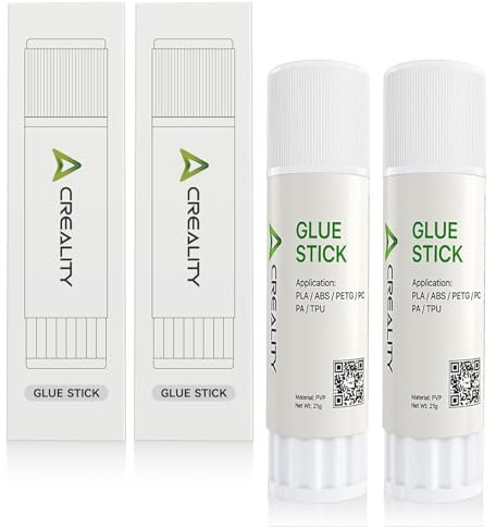 Creality Sticks 3D - Confezione da 2 bastoncini di colla per stampante 3D, in PVP per stampante calda a caldo, per un'adesione avanzata per filamento, 3D per stampanti PLA/ABS/PETG/PC/PA/TPU,