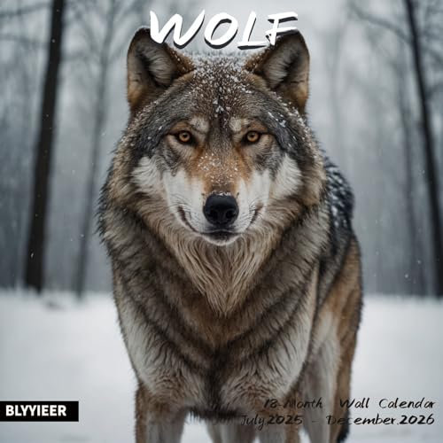 2026 Wandkalender, Wolf-Kalender 2025–2026, Wolf Monats-Wandkalender, 30,5 x 61 cm offen, Familienplaner, Heim- und Büro-Organizer, zum Aufhängen