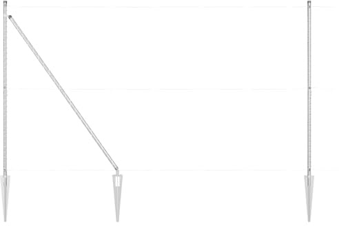 vidaXL 7-teiliges Zaunpfosten-Set Silber Ø32mm 180cm aus verzinktem Stahl – robuste und wetterfeste Zaunaccessoires für Garten und Terrasse, höhenverstellbare Barriere