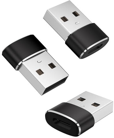 USB C to USB Adaptor,US B to USB_C Adapter 3Pack,Type C Female to A Male Charger Cable Converter Compatible with Mbook,Notebook,Tablet,Smartphone,Airpods,Galaxy S23 S24 A34,iPad 10 Air 4 5 (Black)