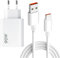 BOULESENM Cargador 90w Avec Câble USB C 1m,Cargàdor Carga Rapida pour Redmi Note 13 14 Pro 5G 14T 13T Poco Pad M6 Mi 10T Lite,Càrgador USB c Carga Rapida para Xiaomi Poco X7 Pro F7 F6 5G