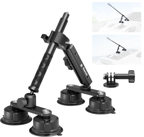 Maectech Four Suction Cup Car Mount Kit for Insta360 Car Mount Adjustable Double-layer Suction Cup for Go pro Action Camera Mounts for insta360 X5 Accessories