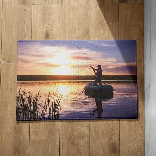 Chenlane Non-Slip Door Mats Small Indoor Foot Fishing Welcome For Front Queen 40x60cm