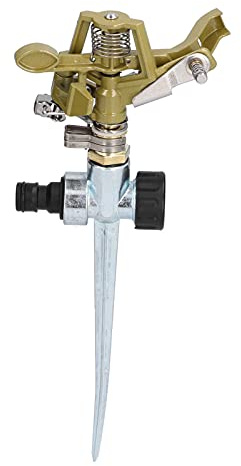 Automatic Sprinkler 360° Rotation | Adjustable Distance 20-30FT | Zinc Alloy Lawn Sprinkler for Garden/Yard/Patio | Sturdy Water Sprinkler for Grass (Metal Nozzle Style)