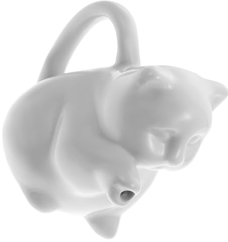 Milchkännchen Weiß 50ml Keramik Tierförmig für Café und Gastronomie | Glatte Oberfläche ohne Grate, Robust und Angenehm in Hand, Saucenkrug als Kaffeemilchglas