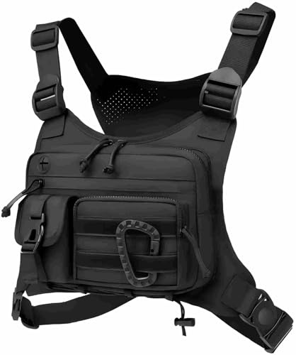 Taktische Brusttasche, Reflektierende Sportweste für Herren, Outdoor Chest Rig Bag für Jagd, Laufen, Radfahren mit EDC Tasche
