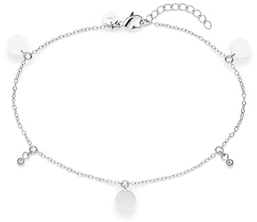 s.Oliver Anklet - Elegante Fußkette aus poliertem Edelstahl - silber - Rolokette verstellbar bis 27 cm - wasserfest & hautfreundlich