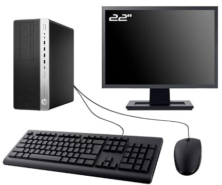 HP PC EliteDesk 800 G5 MT Ecran 22 Intel I3-8100 RAM 8Go SSD 1To WiFi W11