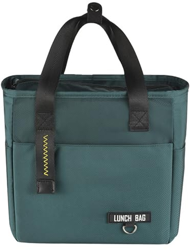 EDLMKM Insulated Lunch Bag for Adults, Leakproof PEVA Liner, Triple-Layer Thermal Insulation, Large Capacity, Lunch Box Tote, Durable Thermal Lunch Box for Work/School/Picnic/Outdoor (Dark Green)