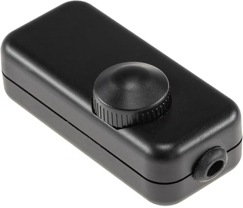 ChiliTec Schnurdimmer für LED, 230V, Ab 3 Watt, bis 150 Watt, Schwarz | Stufenloses Dimmen, Drehregler mit Ein/Aus Schaltfunktion