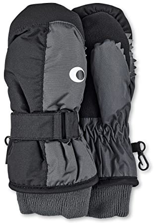 Sterntaler Fäustling Wal mit Daumen, Bündchen und Klettverschluss, wasserdicht (mit Thinsulate-Inlet) - unisex Accessoires für Babys & Kleinkinder - warm und funktional - dunkelgrau, Gr. 5