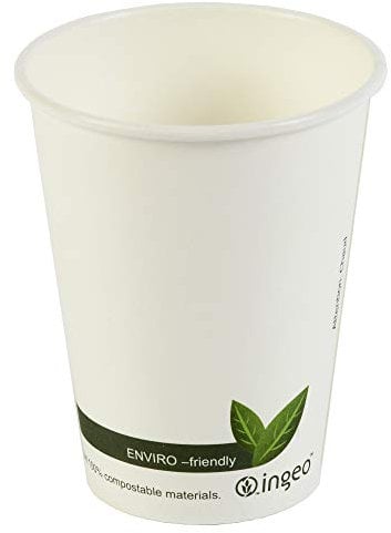 Compostable Hot Drink Cups 12oz / 340ml - Sleeve of 50 - Biodegradable Takeaway Coffee Cups