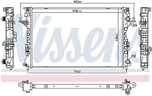 NISSENS Kühler Motorkühlung Kühler Wasserkühler Motorkühler Netzbreite 438mm Netzlänge 678mm Netztiefe 32mm 637642
