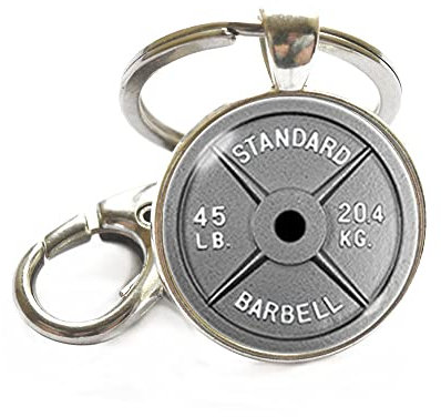 Barbell Schlüsselanhänger Hantel Gewichtheben Hantel Trainer Geschenke Fitness Jewelry Barbell Schlüsselanhänger Key Ring Schlüsselanhänger Key Ring workout-mt074 W1.