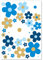 Blumen-Aufkleber-Set Blümchen blau braun I Flower-Power Sticker für Fahrrad Laptop Handy Küche Bad Fahrzeug-Aufkleber I wetterfest I kfz285