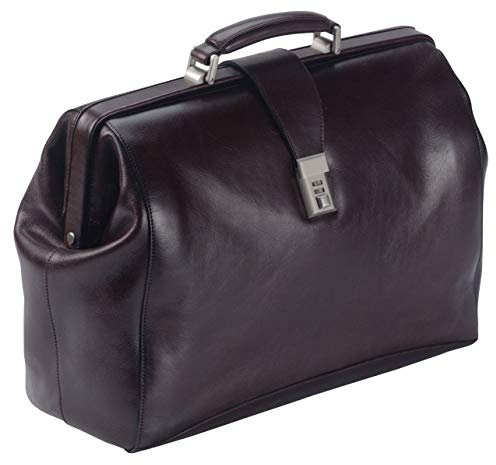 Leder Doktorasche Arbeitstasche Aktentasche 44 cm Dunkel Braun Dermata Bowatex