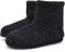 KuaiLu Kaschmir Strickpantoffeln Baumwolle Herren Hohe Hausschuhe warm Indoor-Schuhe Rutschfest,Reines Schwarz,41 EU (UK 7 US 8)
