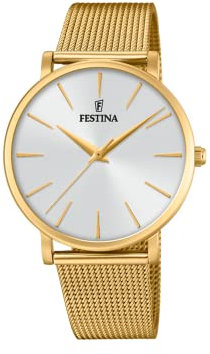 Festina Damen Analog Quarz Uhr mit Edelstahl Armband F20476/1
