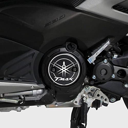 labelbike - 2 Adesivi in Resina 3D Decorazioni e Protezioni Carter di Moto Scooter compatibili con YAMAHA TMAX 500-530 dal 2001 al 2016 - Colore Carbonio Bianco