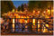 Wallario Glasbild Amsterdam bei Nacht - Brücken und Fahrräder - 60 x 90 cm Wandbilder Glas in Premium-Qualität: Brillante Farben, freischwebende Optik