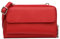 SH Leder Damen Handytasche Umhängetasche Geldbörse Multifunktion Beutel aus Echtleder Verstellbar Schultergurt Handy bis 6,7 Zoll 11,50x19cm Vera G368 (Rot)